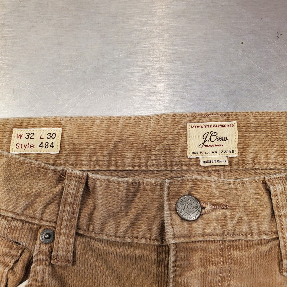 J.Crew 484 Slim Fit Corduroy Pants Mens 32x30 Tan Khaki Stretch Cord Trousers - Picture 6 of 7